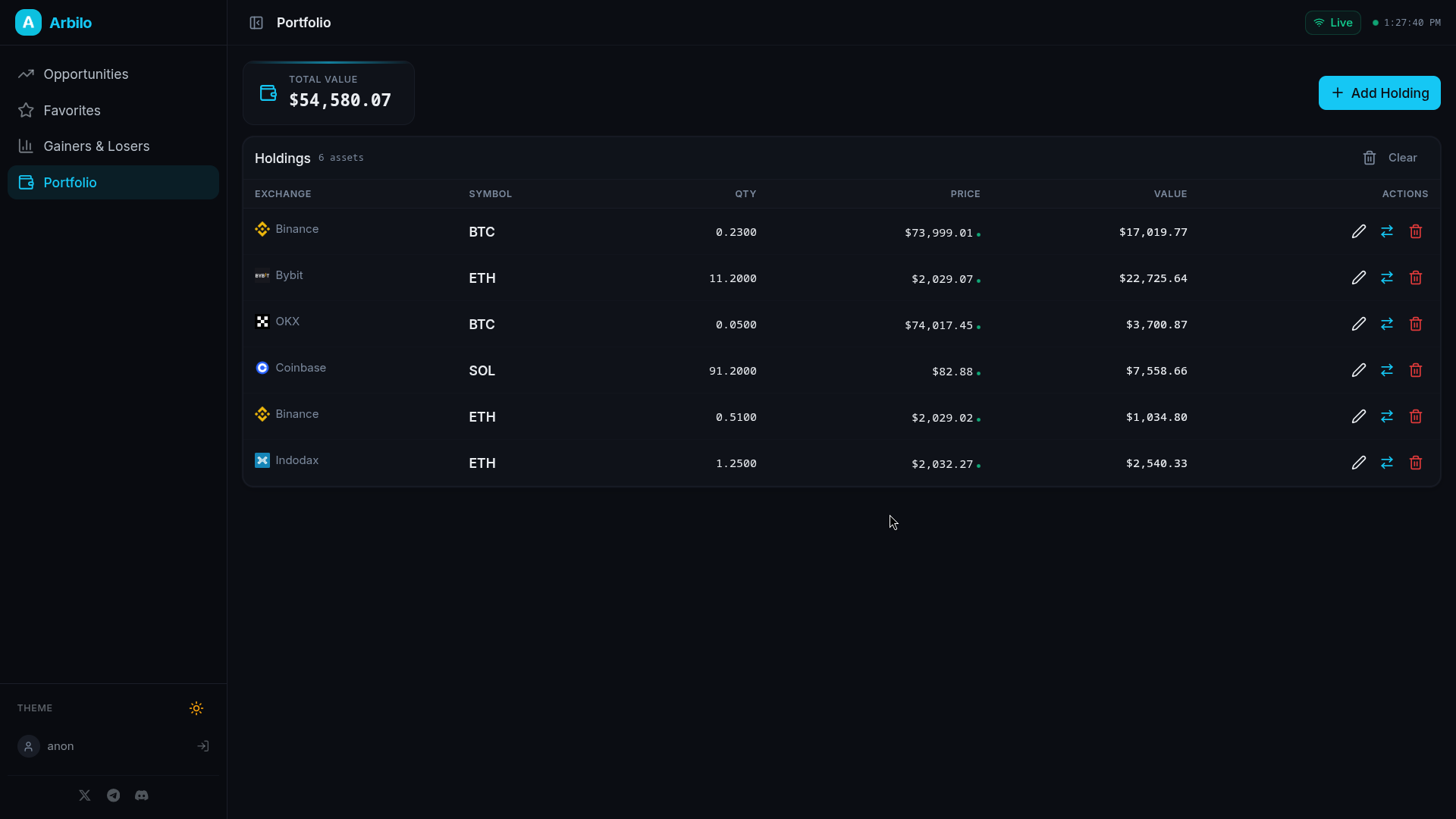 Arbilo - Crypto Arbitrage Platform - Thumbnail 3